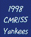 A vertical strip of 1998 CMRISS Yankees-themed buddy icons showing a boy in a white NY cap and dark shirt across multiple poses and expressions.