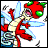 Pixelated red insectoid creature with green eyes and blue wings appears on left, next to two of red text reading BUZZ OFF! in blocky font