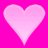 A static pixelated heart icon with a light pink gradient on a bright magenta background, rendered in low-resolution digital art style.