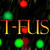 Static pixel art icon with dark background, green and red circular elements, and stylized text 'T-FUS' in gradient yellow-orange letters.