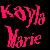 pink text on black background displaying 'Kayla Marie' in various distorted, overlapping styles with some letters partially obscured