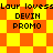 Pixelated buddy icon with alternating orange and yellow checkered backgrounds, displaying repeated text elements in black block letters.