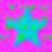 A static image with a bright pink background, four blue stars, and green pixelated text repeating 'a shining matter who ratter who shining bri or all to seor' across two