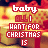 Animated sequence showing repeated gift boxes with red ribbons and a text overlay that changes from 'baby all I want for Christmas is' to 'you'.