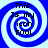 Four identical blue and white spiral patterns with black text reading 'This Is my icon FOOL' arranged in a