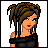 Pixel art buddy icon featuring a female character with dreadlocks and a heart-shaped text bubble reading "No1 To Turn2" on gray background.