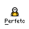 Animated contact sheet of a pixel art character performing various actions with text labels and speech bubble, displayed on gray background.