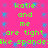 A static image with bright pink background and blue star-like patterns, displaying repeated green text reading "katie and me are tight like spandex" in two