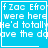 Blue square icon with white pixelated text reading 'f Zac Efron were here He'd totally save the day' and a small heart symbol in bottom-right corner.