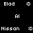 four identical pixelated text-based icons showing names and emoticons on black, dark red, bright red, and deep red backgrounds