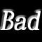 four showing repeated text 'Bad' and 'Boy' in white serif font on alternating black and gray backgrounds with motion blur effects