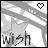 A black-and-white animated sequence displays the phrase 'wish upon a star' with changing text over a background of stars and diagonal lines, each frame containing a small heart icon.