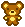 Brown pixelated bear with yellow accents on ears, nose, and chest, standing against gray background.