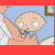 Pixelated cartoon character with large eyes and bald head appears in multiple poses across colored backgrounds.