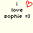 A static pixel art image with two identical text blocks and a red heart symbol between them on a light background.