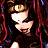 A pixelated animated buddy icon featuring a cartoon woman with long red hair and dark clothing on the left, next to green text reading "Original Icons .com" on a solid green background.
