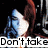 six identical anime-style character with red hair and blue face paint, overlaid with white text reading "Don't take anyone's SHIT. Never let them take you alive." on a black background
