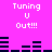 Pixelated text and audio waveforms on a bright pink background with white and dark blue elements.