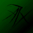 Dark abstract shapes on a green gradient background with pixelated edges and no visible text or distinct subjects.