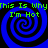 Blue and black spiral background with green text reading "This Is Why I'm Hot" in four quadrants.