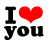 Static pixel art icon featuring bold black text and a red heart symbol on white background.