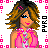 Pixel art contact sheet showing multiple frames of a female character in pink and white attire with 'honey angel' text, surrounded by repeating 'PYRO' labels on a patterned background.
