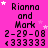 Pink background with white stars and repeated text "Rionna and Mark 2-29-08 «333333" in black pixelated font.