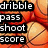 Pixelated basketball-themed buddy icon with text overlays reading dribble pass shoot score, That's all it takes to play bball right?, It may be all you need, but not me, This girl has Mad Skill, Somthing you wish you had.