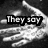 Black-and-white animation of a hand with text overlays reading They say It's bad For your Health