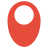 Solid red circular shape with a white inner circle on a light gray background.