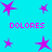 A static image with a cyan background featuring multiple purple star shapes and pink pixelated text reading "DOLORES" in four positions.