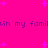 Bright pink background with scattered purple star shapes and repeated pixelated text reading "vin my fami" in dark purple.