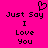 Pixelated text and heart symbol on bright pink background, two identical static frames side-by-side.