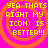 Yellow pixelated text on bright pink background with orange concentric circles, four identical arranged in a