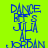 A static image with a bright green background and blue text reading "DANCE BFFS JULIA JORDAN" arranged vertically, featuring pink rectangular overlays in different positions across the