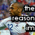 A pixelated image of a soccer player in a white jersey with red stripes and number 12, with overlaid text reading "the reason i'm #12".