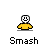 Pixelated character in yellow shirt with neutral expression, displayed in with text "Smash" beneath each instance, some with speech bubbles containing "SMASH?" or "SHIT!!"
