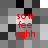 Red text 'sow fee ughh' appears in four identical quadrants on a grayscale pixelated background with alternating black, white, and gray squares.