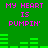 Green background with pink text reading "MY HEART IS PUMPIN'" and green audio equalizer bars in two , animated to change height