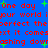 Blue background with red pixelated text repeating 'One day pur world ipur world perfect the next it comes ashing down' and green star shapes scattered throughout.
