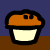 Pixel art contact sheet showing four frames of an animated muffin icon with a brown base, white interior, and orange top, one frame featuring text asking "Muffin?".