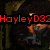 A four- displays pixelated images with overlaid red text: 'HayleyD32', 'Loves', 'Edward Cullen!', and a blank