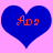 Two blue heart shapes on a pink background with red text inside each heart.