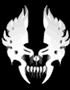 Animated skull icon with flame-like hair, rotating through multiple angles while maintaining a grinning expression.