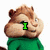 A pixelated chipmunk character in a green sweater appears across four with changing text overlays