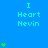 Blue background with repeated "I Heart Nevin" text and green heart symbols in various quantities across the frame.