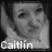 A grayscale animated icon shows a person with hands near their face, transitioning from a smiling expression to a neutral expression with text reading 'Caitlin' at the bottom.