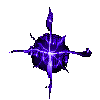 Animated purple starburst with four arms, center brightens and expands across frames.