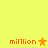Yellow background with four orange 'million' text icons, each paired with a star symbol in varying shades of orange.