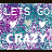 Pixelated graphic with 'LET'S GO' text above two white stars and a beige heart, over purple and teal background.